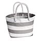 Canvas Stripes Beach Bag Grey